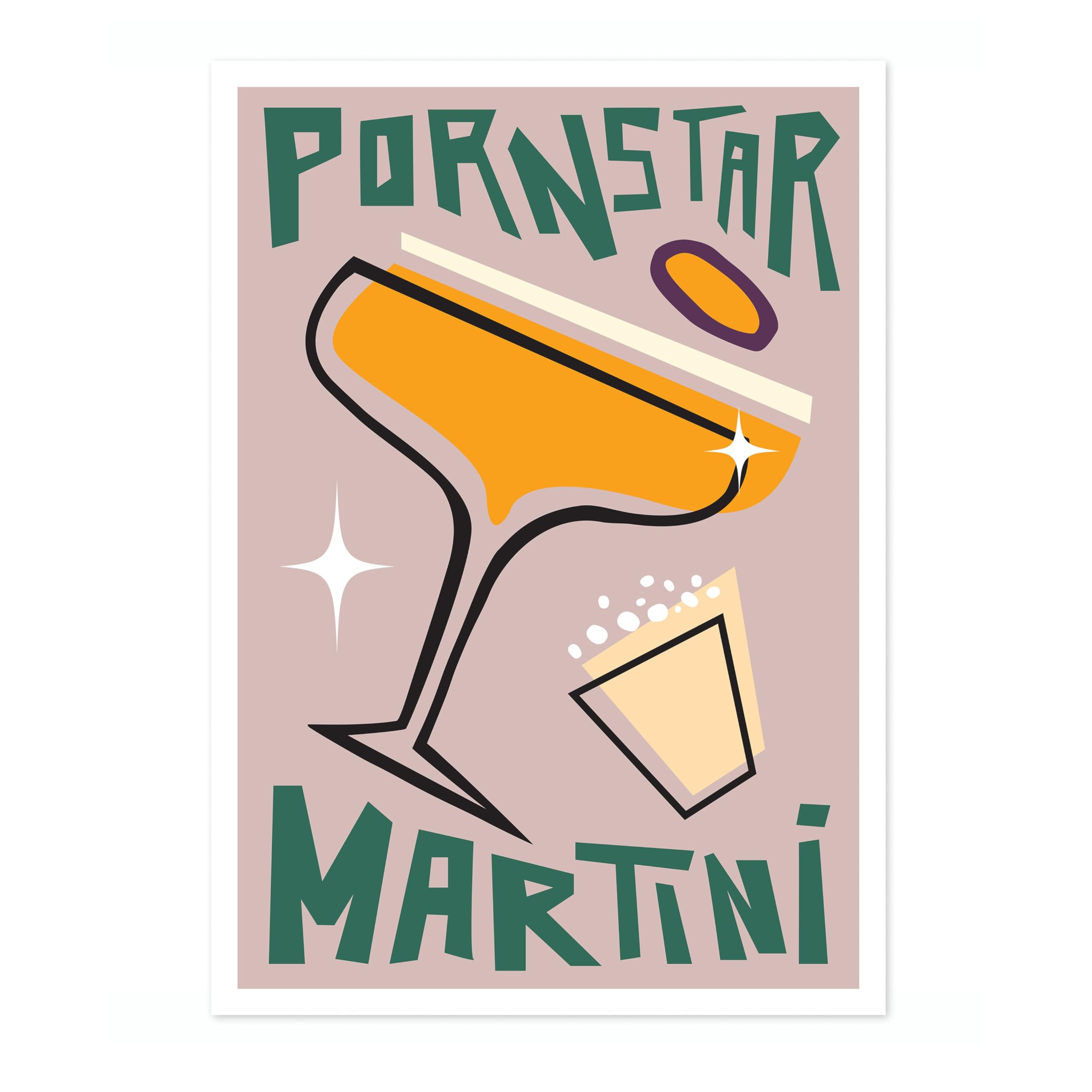 Pornstar Martini Print, Cocktail Poster, Framed Wall Art, Modern Kitchen Decor, Drinks Poster, Gift Idea, Archival Matte, A4 (Print Only) - 29.7x21cm โ image 1