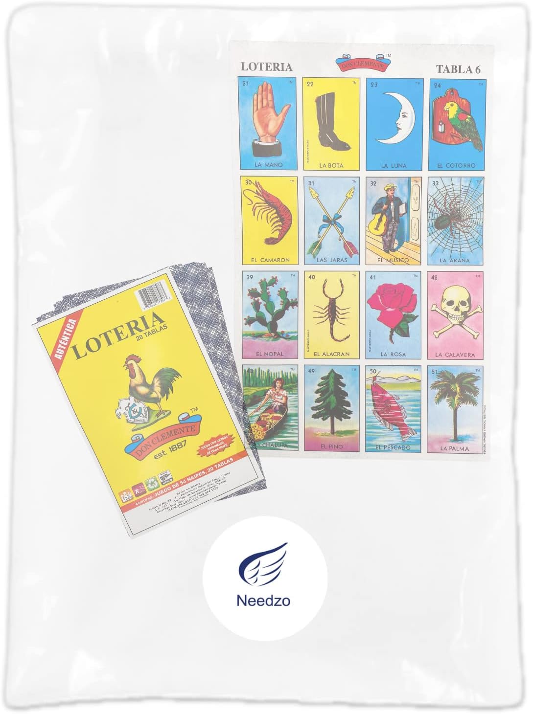 Needzo Don Clemente Autentica Loteria Mexican Bingo, Colorful and Educational Cards (Regular)
