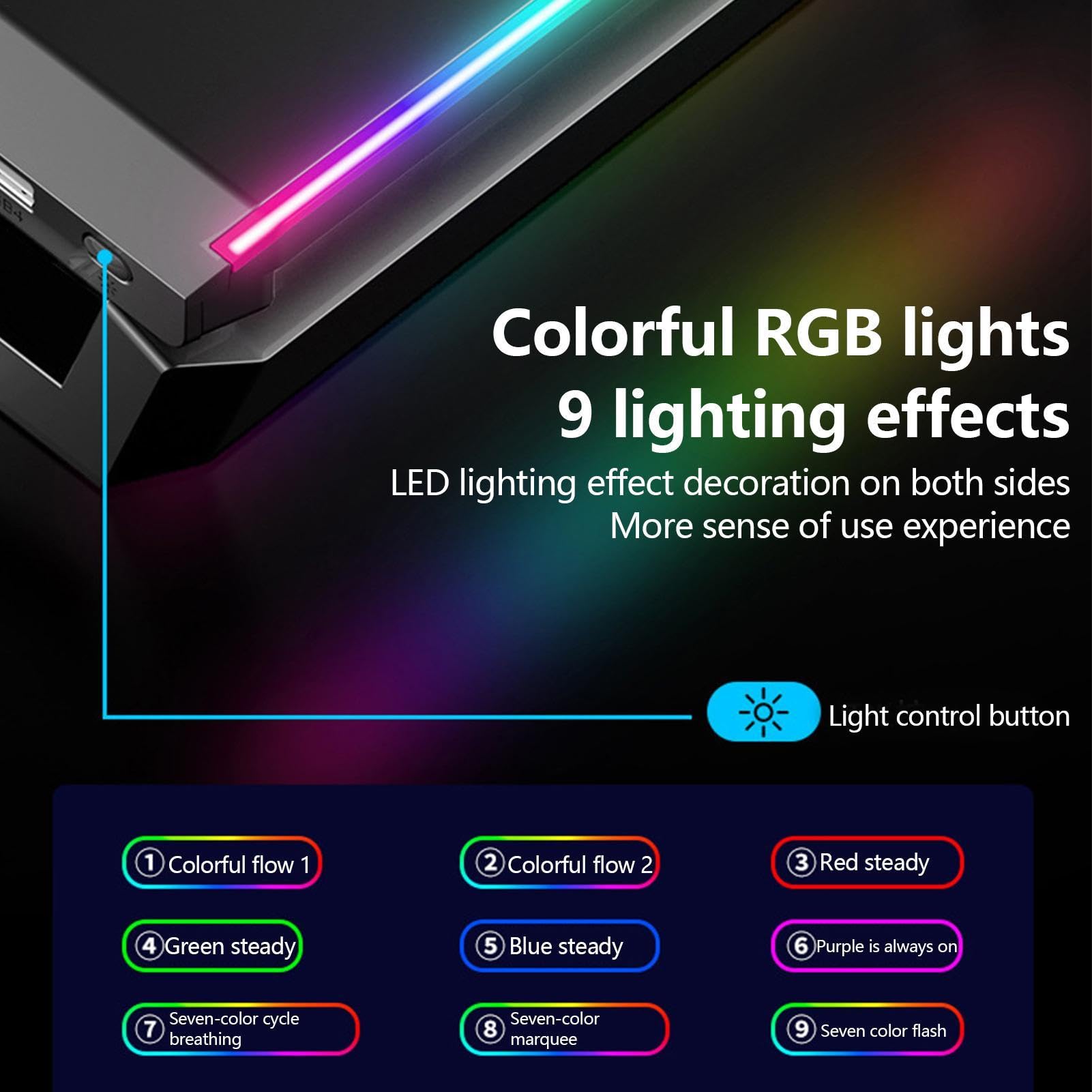Générique Supporto monitor - Organizzatore da scrivania per monitor del | computer - Supporto per computer portatile per stampante PC pieghevole leggero RGB con 4 porte Hub USB3.0, 9 modalità di