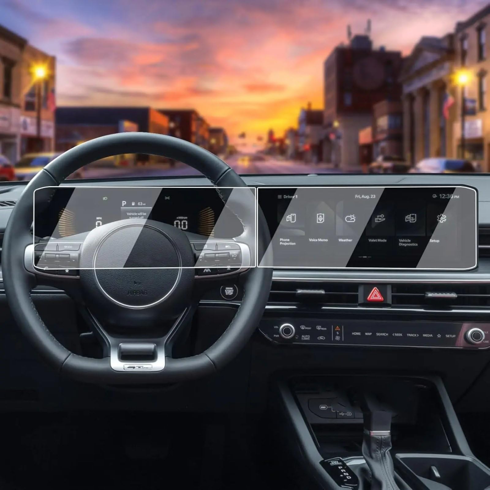 Kompatibel Mit Kia Für EV4 2025, 12,3 Zoll, GPS-Navigation Und Armaturenbrett, Displayschutzfolie Aus Gehärtetem Glas Display Schutzfolie Auto