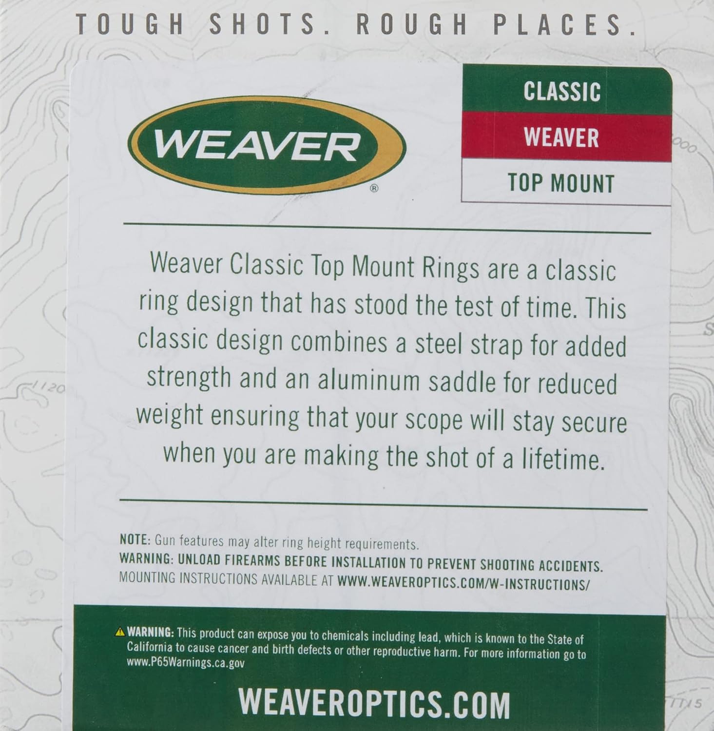 Weaver Detachable 30mm High Top Mount Rings