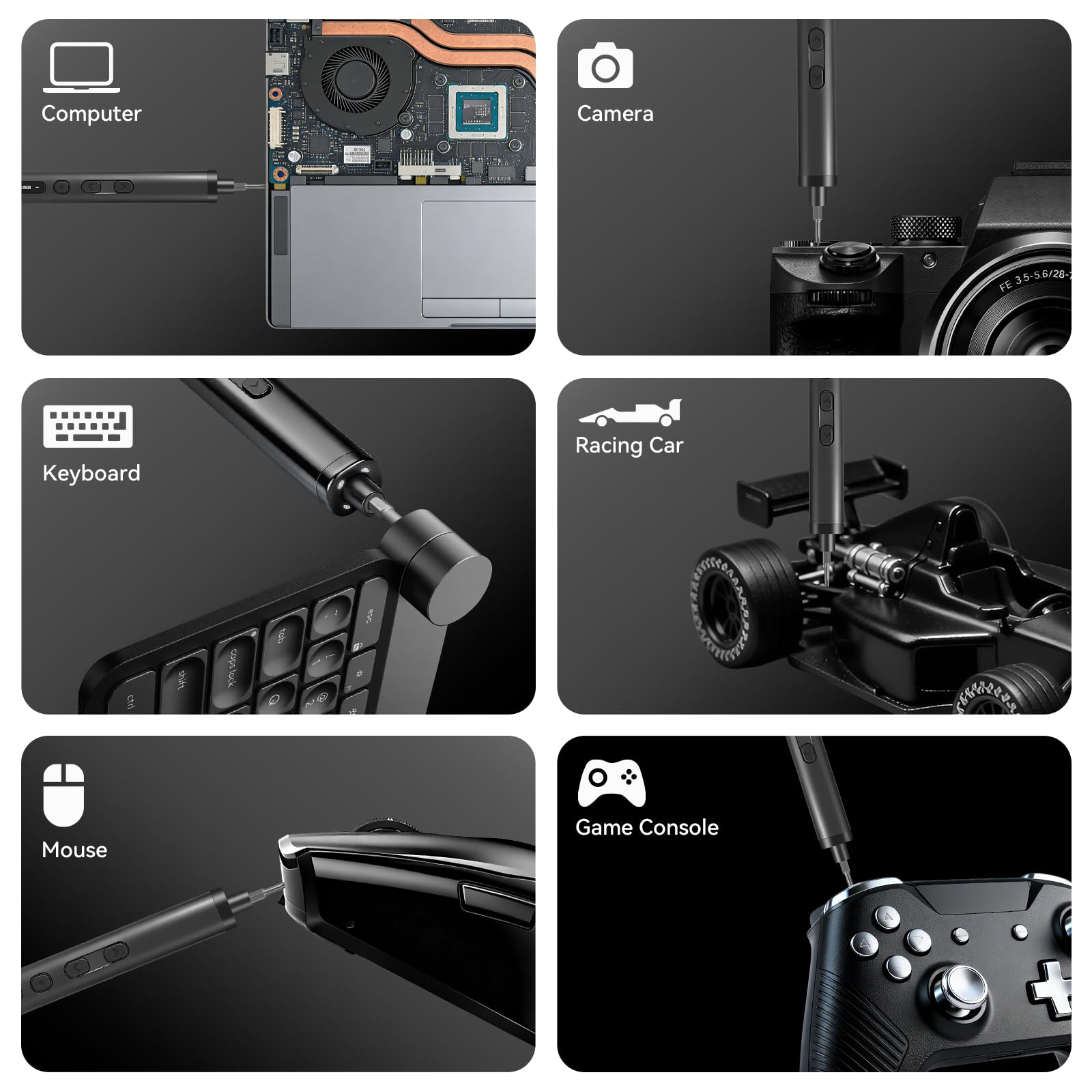 GRENPRO Destornillador eléctrico inalámbrico de precisión 78 en 1, con pantalla LED | 5 modos de torsión ajustables para reparación de teléfono, cámara, PC, drones y dispositivos electrónicos
