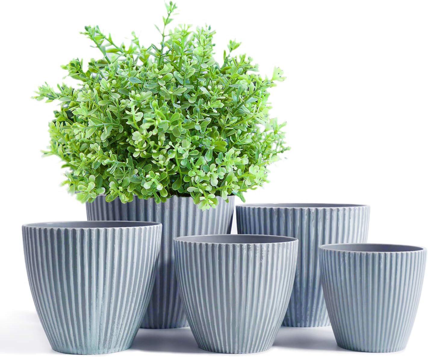 homenote Plastic Pots for Plants, 7.7/6.9/6.3/5.5/4.9 Inch