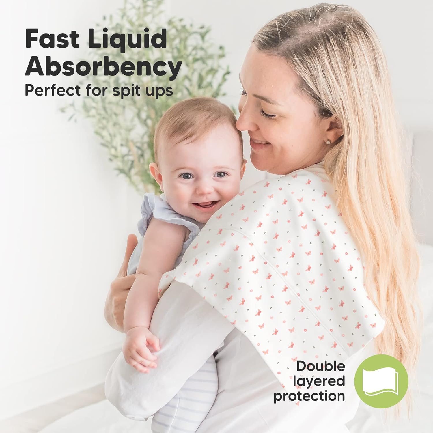 KeaBabies 6-Pack Baby Burp Cloths for Baby Boys and Girls and 8-Pack Baby Bandana Drool Bibs - Cotton Burp Clothes for Baby Boy - Stylish Unisex Bandana Bibs - Burp Clothes