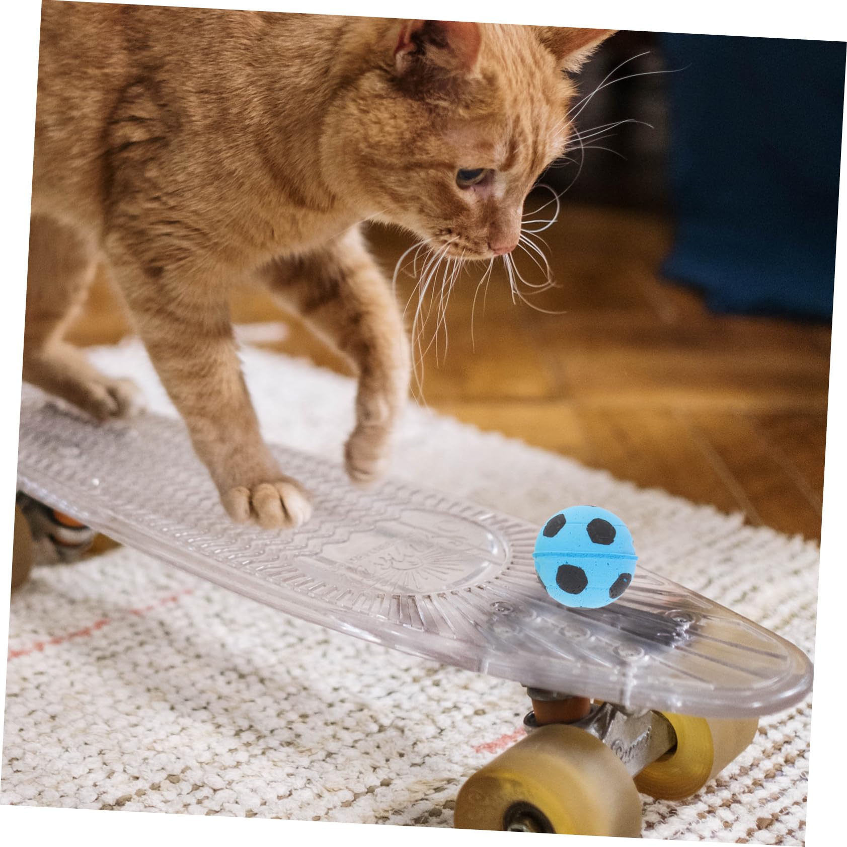ibasenice Funny Canvas Football Toy Stuffed Pet Toy for Cats Bright Colors Mental Stimulation Pet Supplies