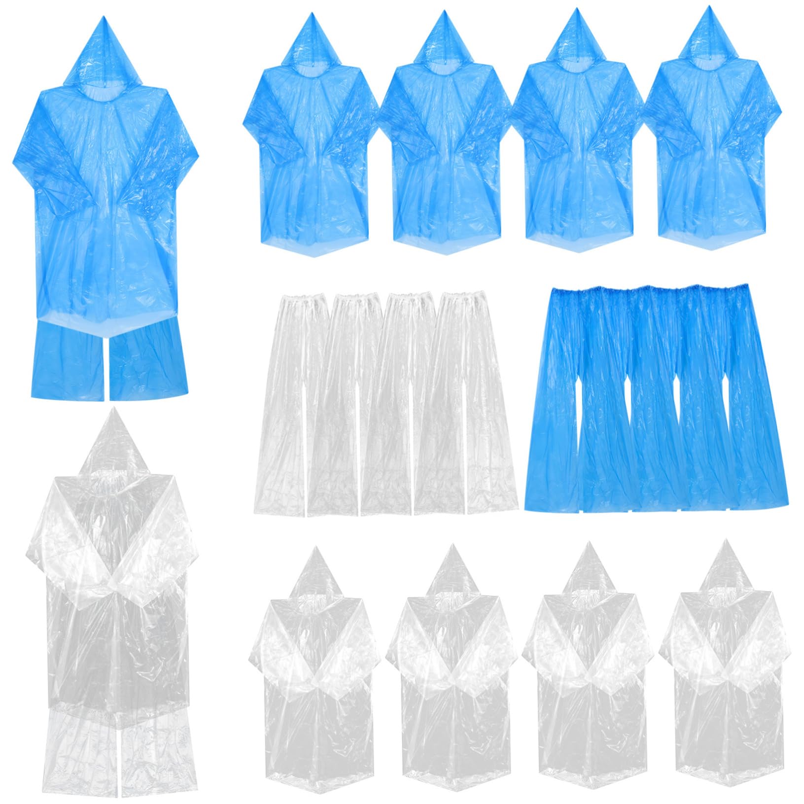 Holibanna 10juegos Traje Transparente Para Hombre Poncho De Lluvia Con Capucha Para Viajes y Acampadas