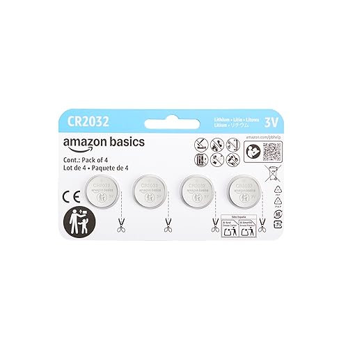 Amazon Basics CR2032 3V Lithium Coin Cell Batteries, Child-Proof Package,