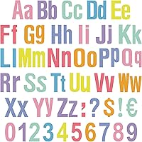 Vista 9 de 134 letras coloridas del alfabeto de 5 pulgadas, letras del alfabeto y recortes de puntuación para tablero de anuncios, juego de pared para tablero