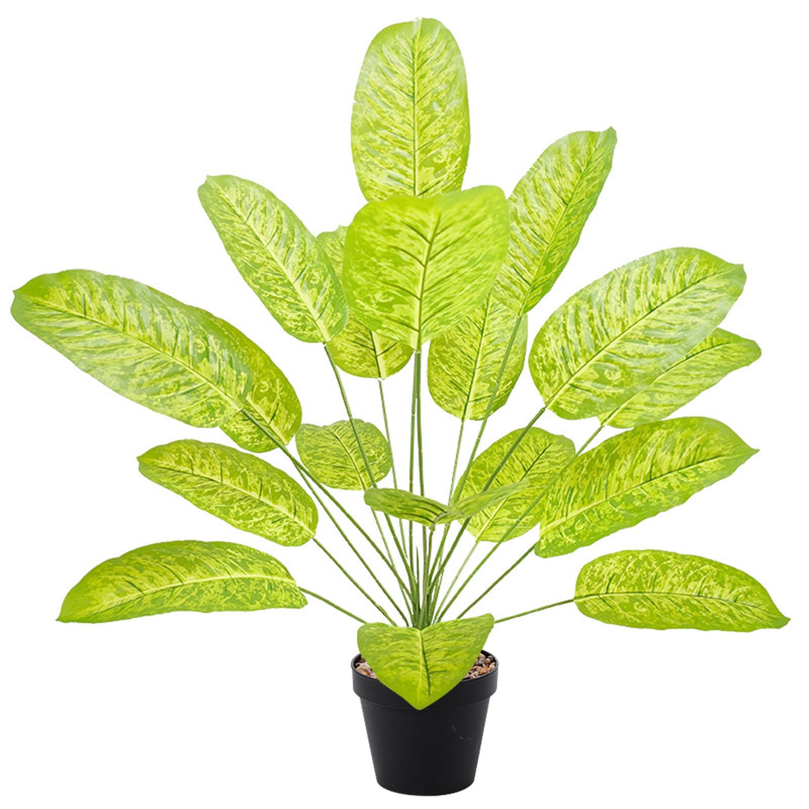 Anttyscar Artificial Tree with Lifelike Leaves Replica Artificial Plant Black Plastic Pot (75cm)