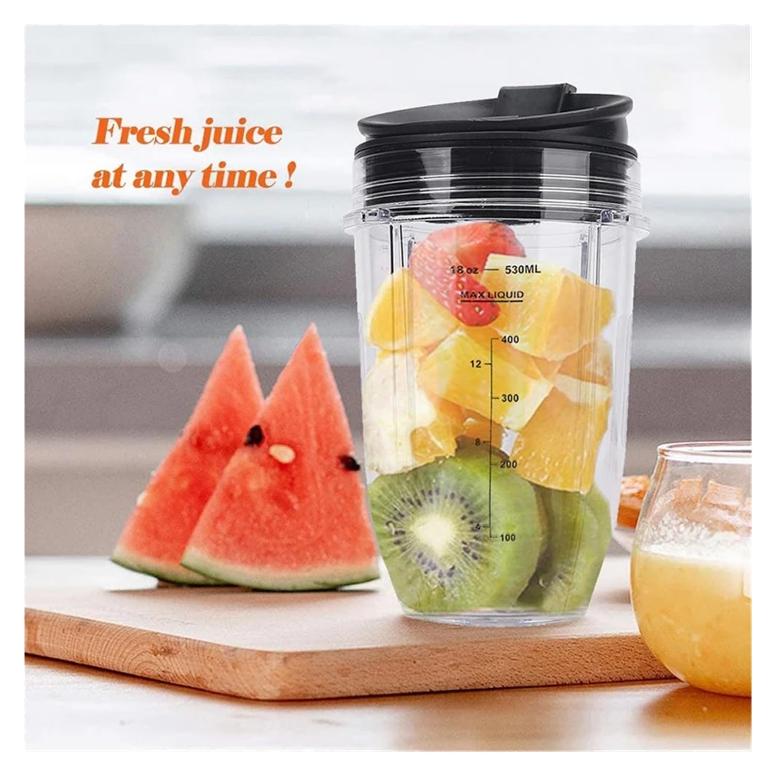 Genérico 2 Vasos Licuadora 18oz con Tapas Compatibles con Ninja BL480