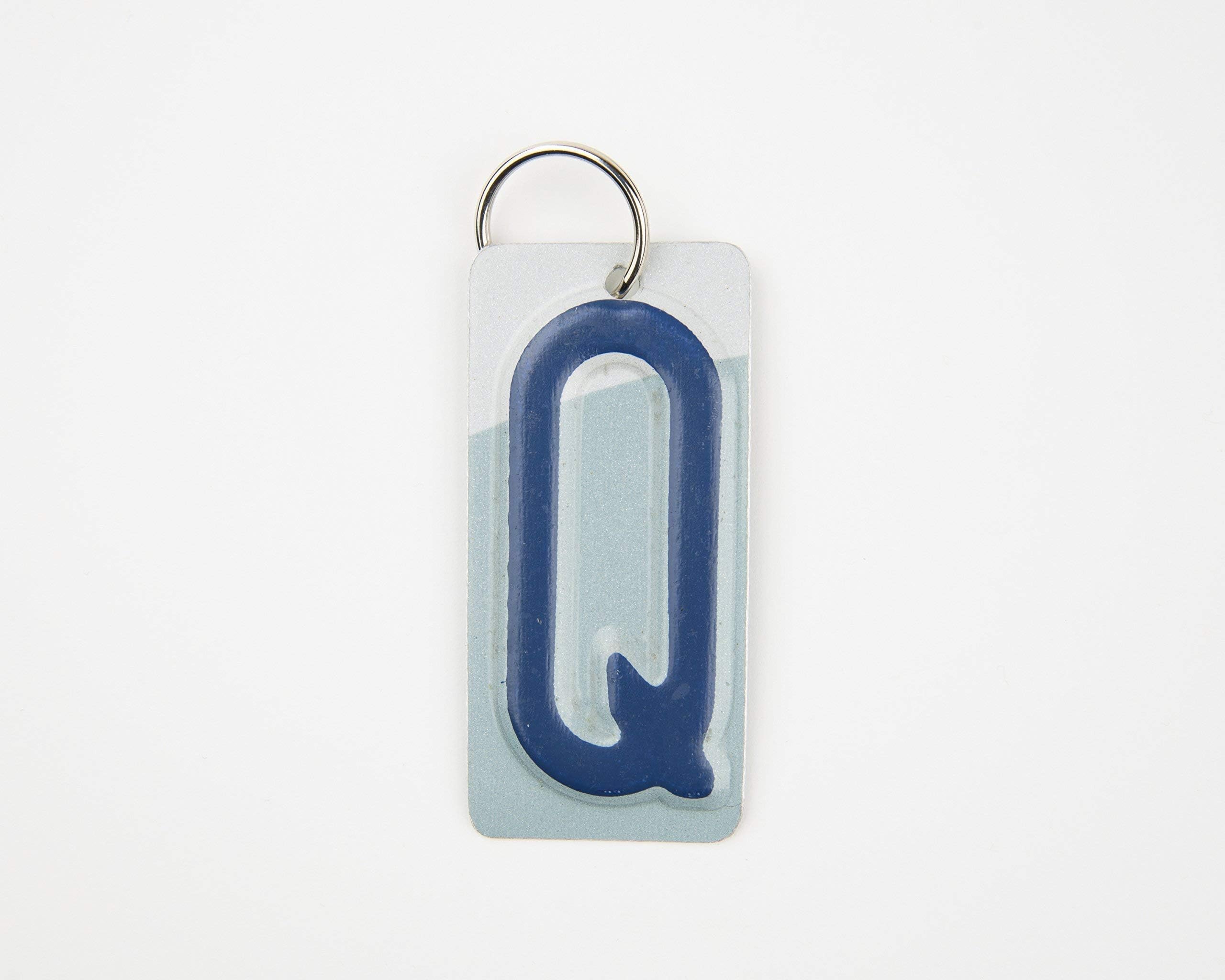 Letter Q Key Chain - Initial Q key chain - License Plate Key Chain - Q Charm - gift tag - Gift for Teacher - Charm for Kid's Backpack - Stocking Stuffer