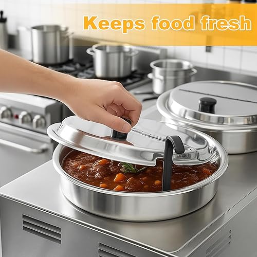 Miniatura 5 de Blulu 2 piezas de 7 cuartos de galón de acero inoxidable con bisagras cubiertas de aislamiento para platos estándar de 7 cuartos de galón