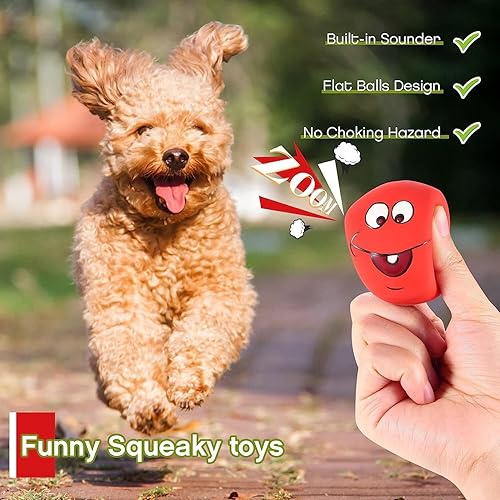 Miniatura 3 de Juguetes chirriantes para perros, juguetes chirriantes de goma suave para perros, juguetes chirriantes para masticar la dentición, pelotas para