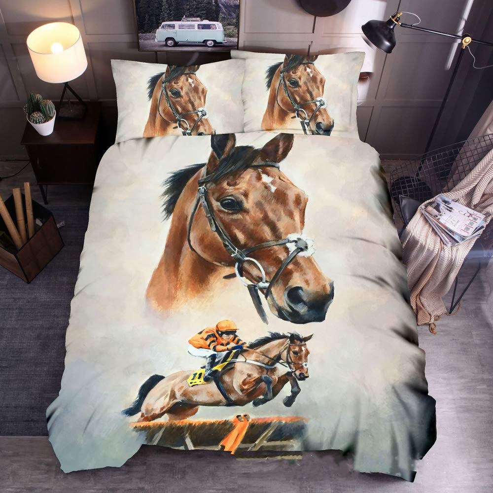Housse de couette cheval noir 200x230 cm pour transformer la chambre d'un passionné de poney