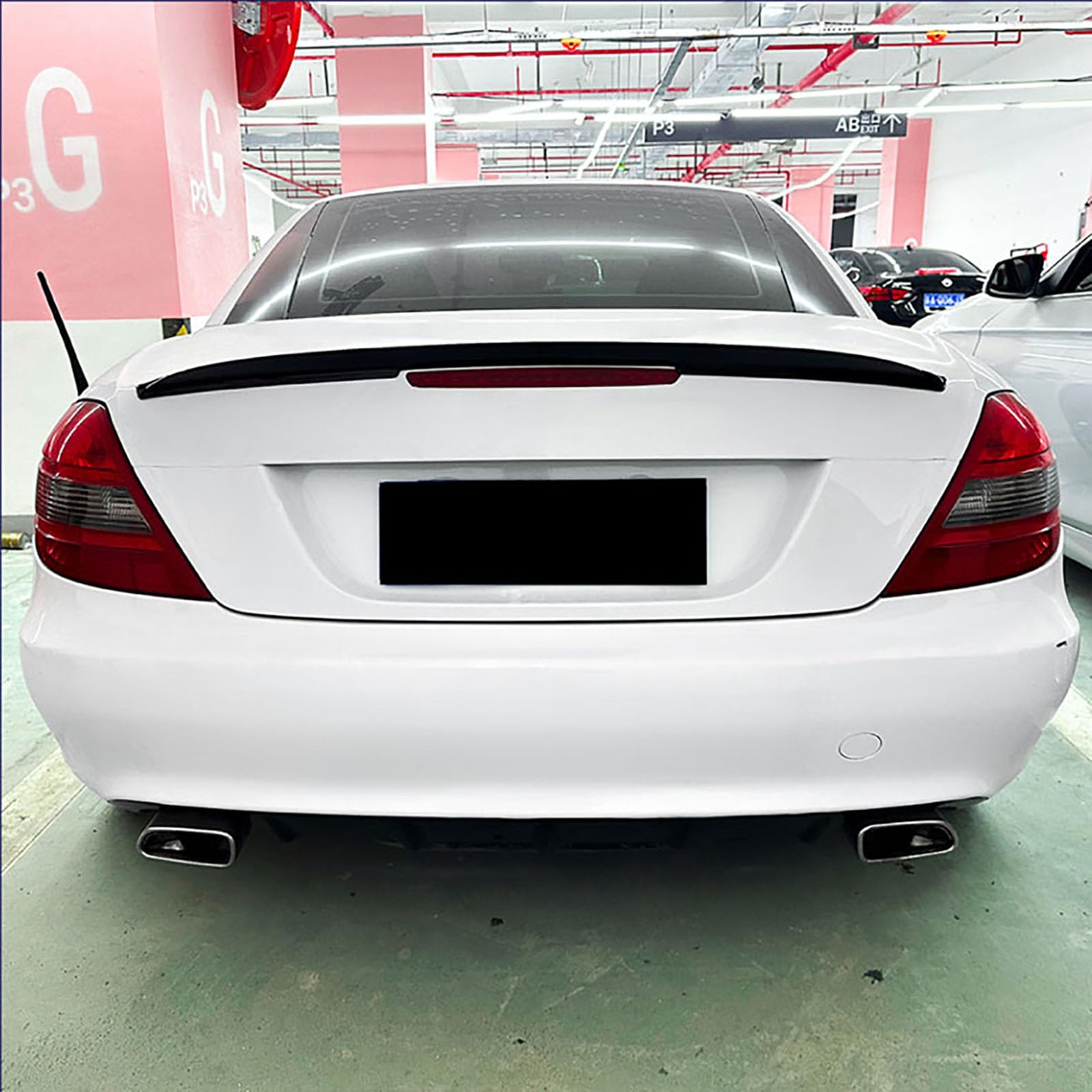 YPFYBHD Compatible with Benz SLK-Class R171 2005-2010 AMG, Car Rear Roof Trunk Spoiler Wing Air Deflector Tuning Exterior Accessories,glossy black