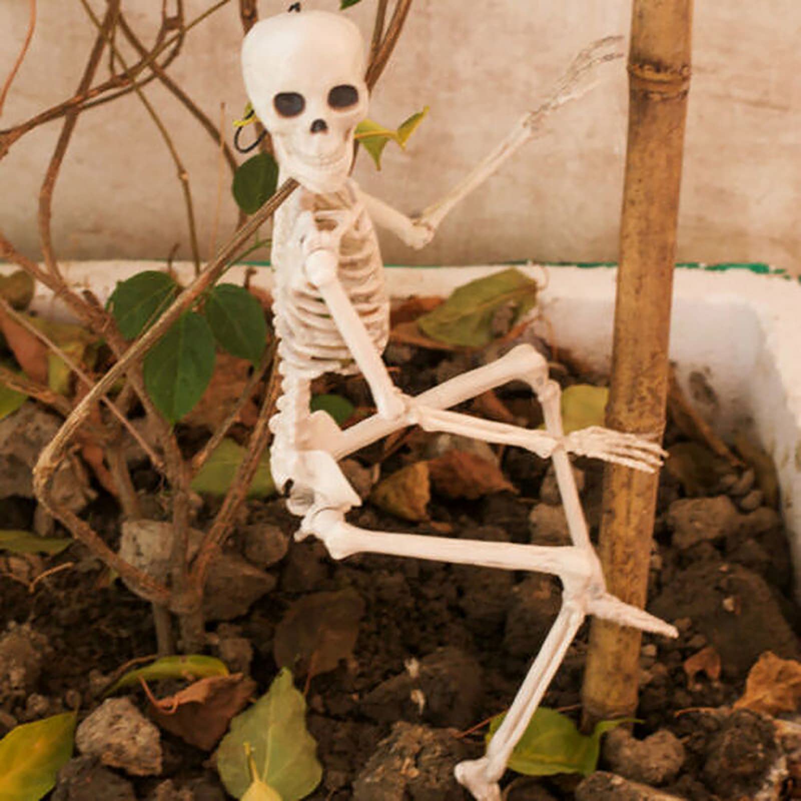 Esqueleto Decoración de Halloween Decoración de Halloween Decoración de Esqueleto Humano Decoración de Halloween al Aire Libre Calabaza Calavera Araña,2 Pcs