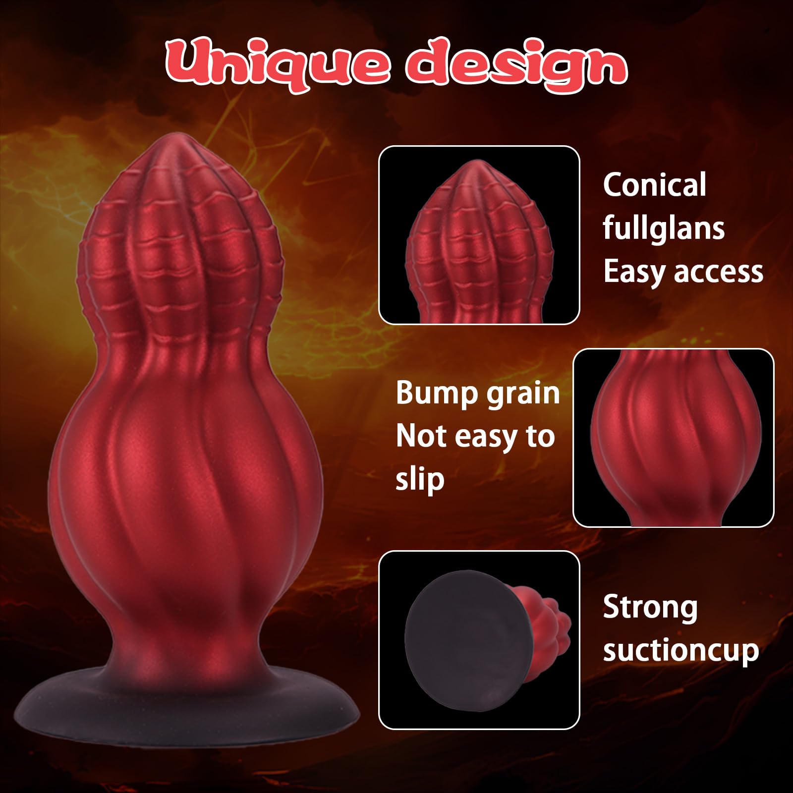 AMAZBEE Enorme dildo anale Monster Dildo Anal Expander con base a ventosa Butt Plug Trainer SM Giocattolo sessuale per adulti (L)