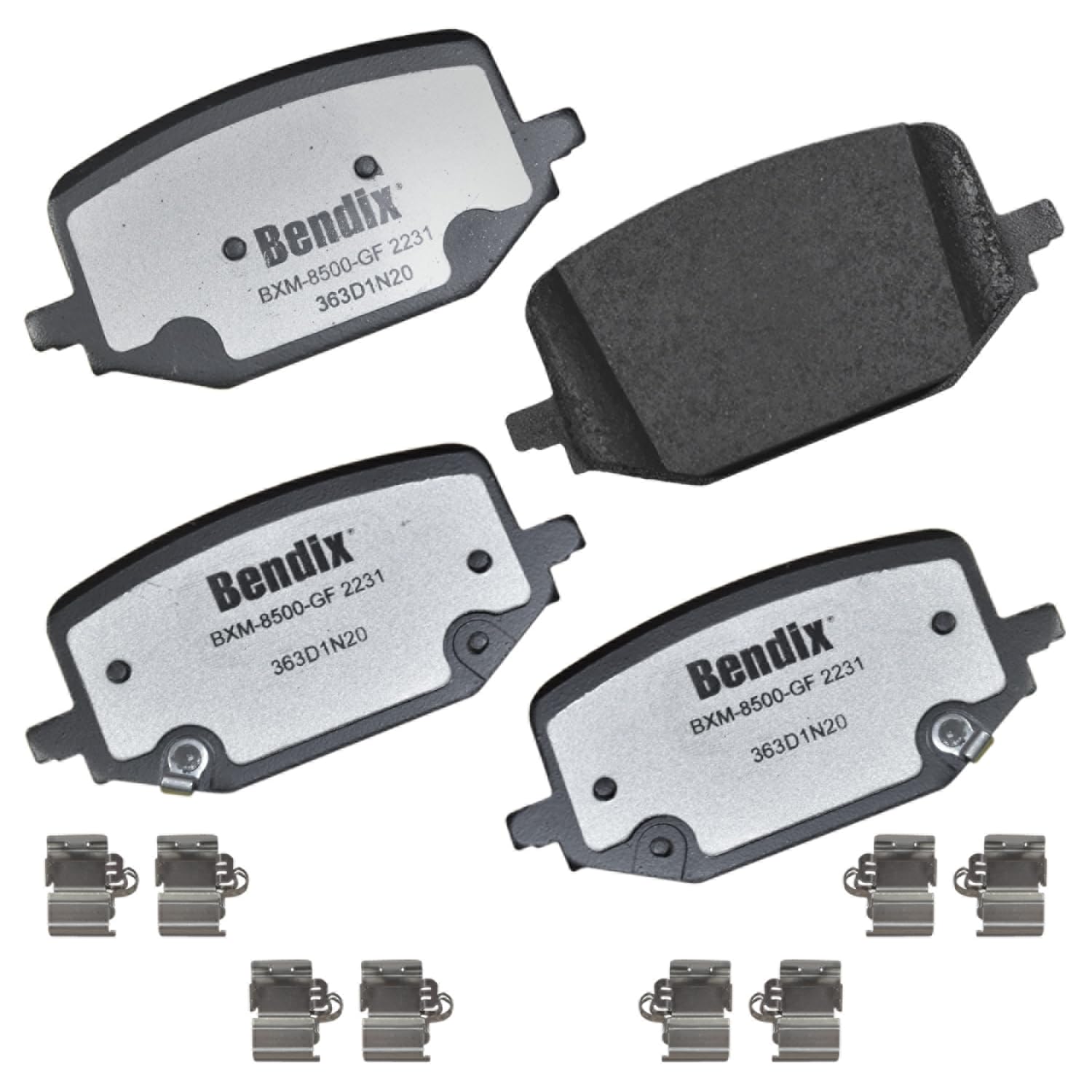Bendix Fleet Metlok PBD2231 Semi-Metallic Rear Brake Pads for Ford Explorer 2024-2020, Mustang 2024, Police Interceptor Utility 2024-2020, Lincoln Aviator 2023-2020