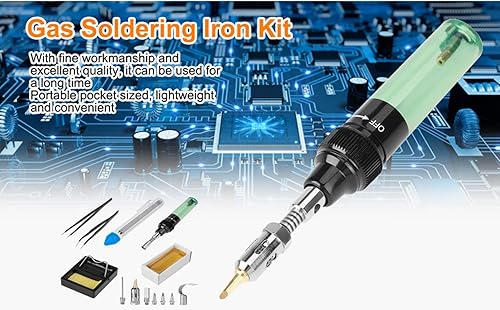 Miniatura 6 de Kit de soldador, portátil DIY inalámbrico de gas butano, soldador eléctrico, soplete eléctrico, herramientas de soldadura controladas por