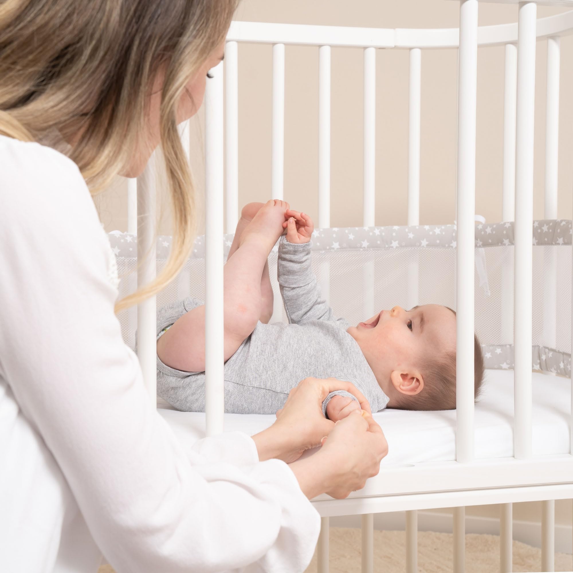 babybay Kratka zamykająca do łóżeczka dziecięcego, pasuje do modelu Boxspring XXL, lakierowana na biało