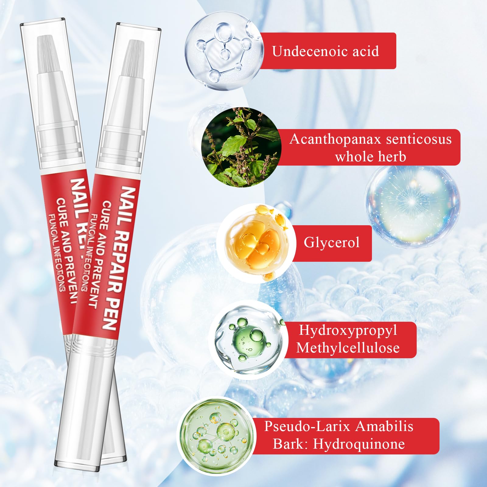 2 Pezzi Penna per la Cura delle Unghie, Set di Nail Care Pen, Nutrire Le Unghie, cura cosmetica delle unghie, Nail Care Pen Portatili per Pulite e Ordinate