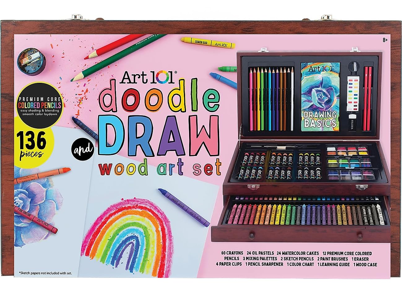 Amazon.com: Art 101 Doodle and Draw Art Set, Assorted Colors, 136 