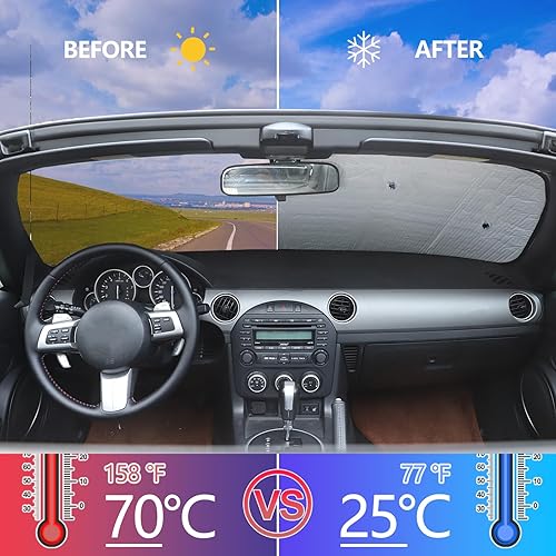 Miniatura 2 de Parasol para parabrisas delantero para Mazda MX-5 Miata 2009-2015, parasol de ventana delantera, visera solar reflectante plegable, cubierta