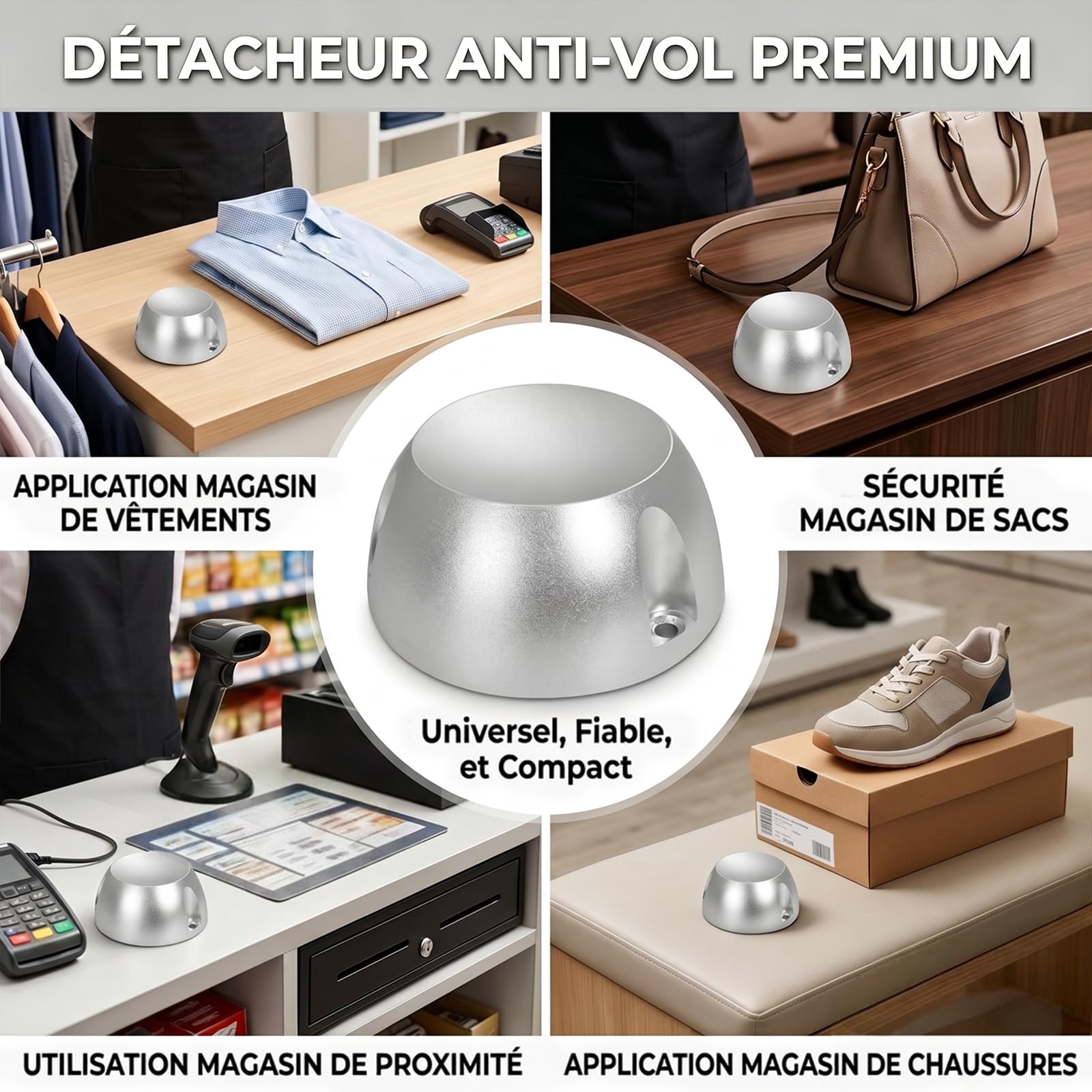 Aimant Antivol, 10500Gs Débipeur Sécurité pour Enlever Antivol Vêtements, Détacheur Magnétique, Puissant pour Étiquettes Magasins et Retrait Étiquettes Antivol