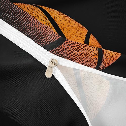 Miniatura 24 de Feelyou Eat Sleep - Juego de ropa de cama de baloncesto para niñas y niños, funda de edredón de baloncesto, funda de edredón para jugadores, funda