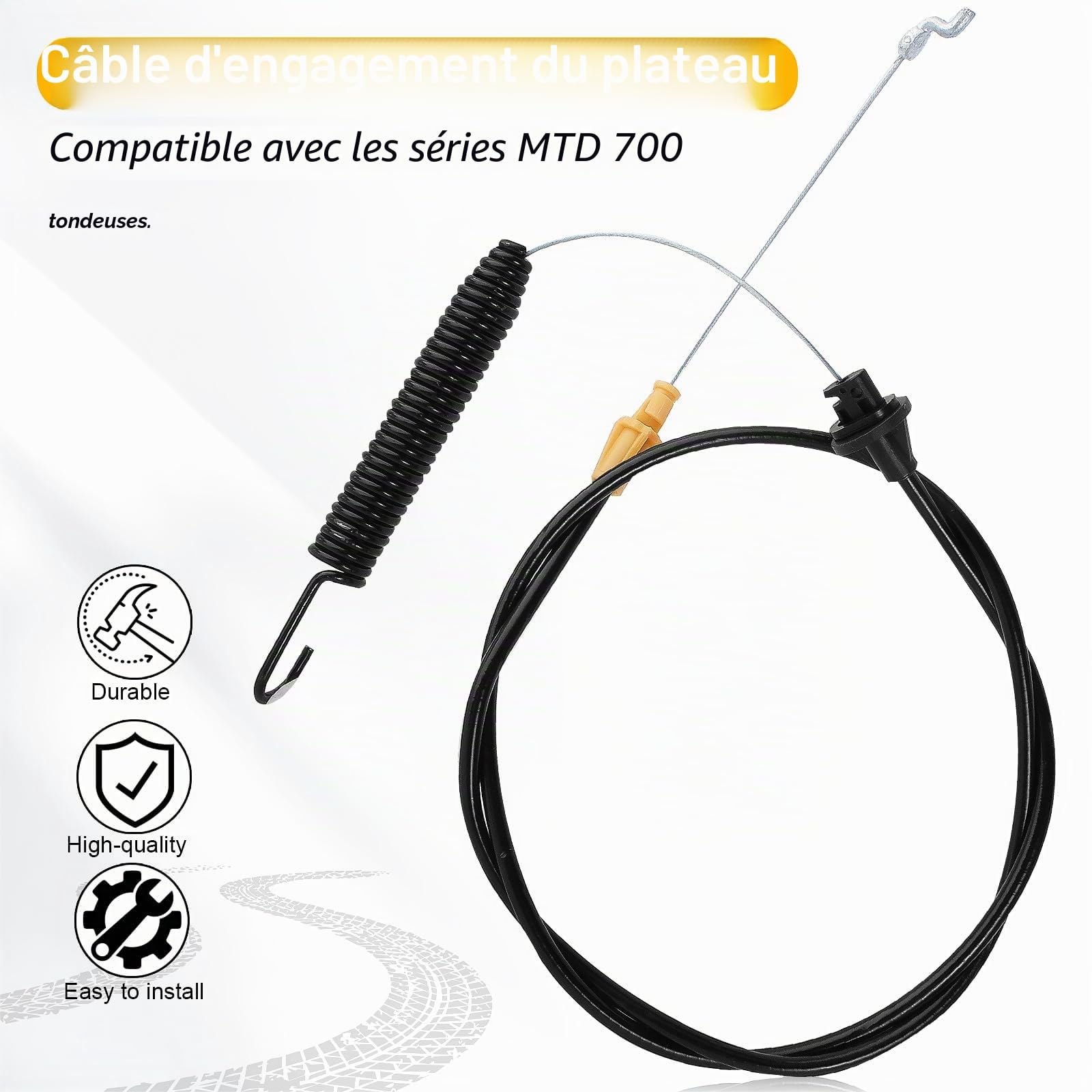 Câble d'engagement pour tondeuse à gazon Troy-Bilt MTD 700 Series 746-04173 746-04173A 746-04173B 746-04173C 746-04173D 946-04173 946-04173A 946-046A 4173B. 946-04173C 290-807 12965