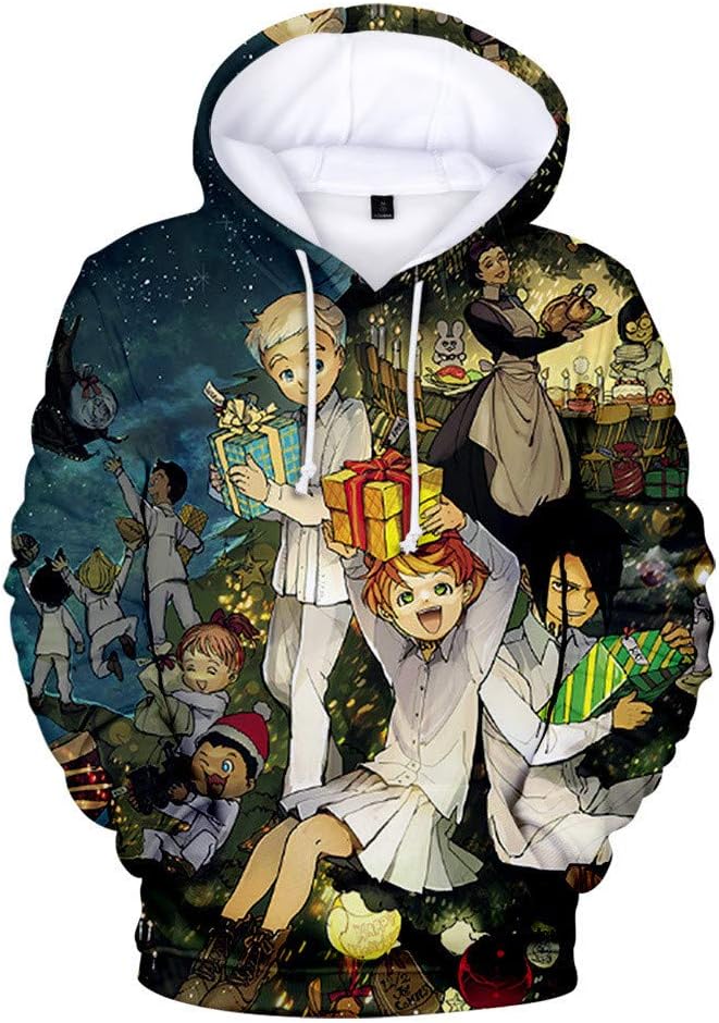 Anime The Promised Neverland Hoodie Cosplay Grace Field Jacket Sweatshirt Costume Pullover
