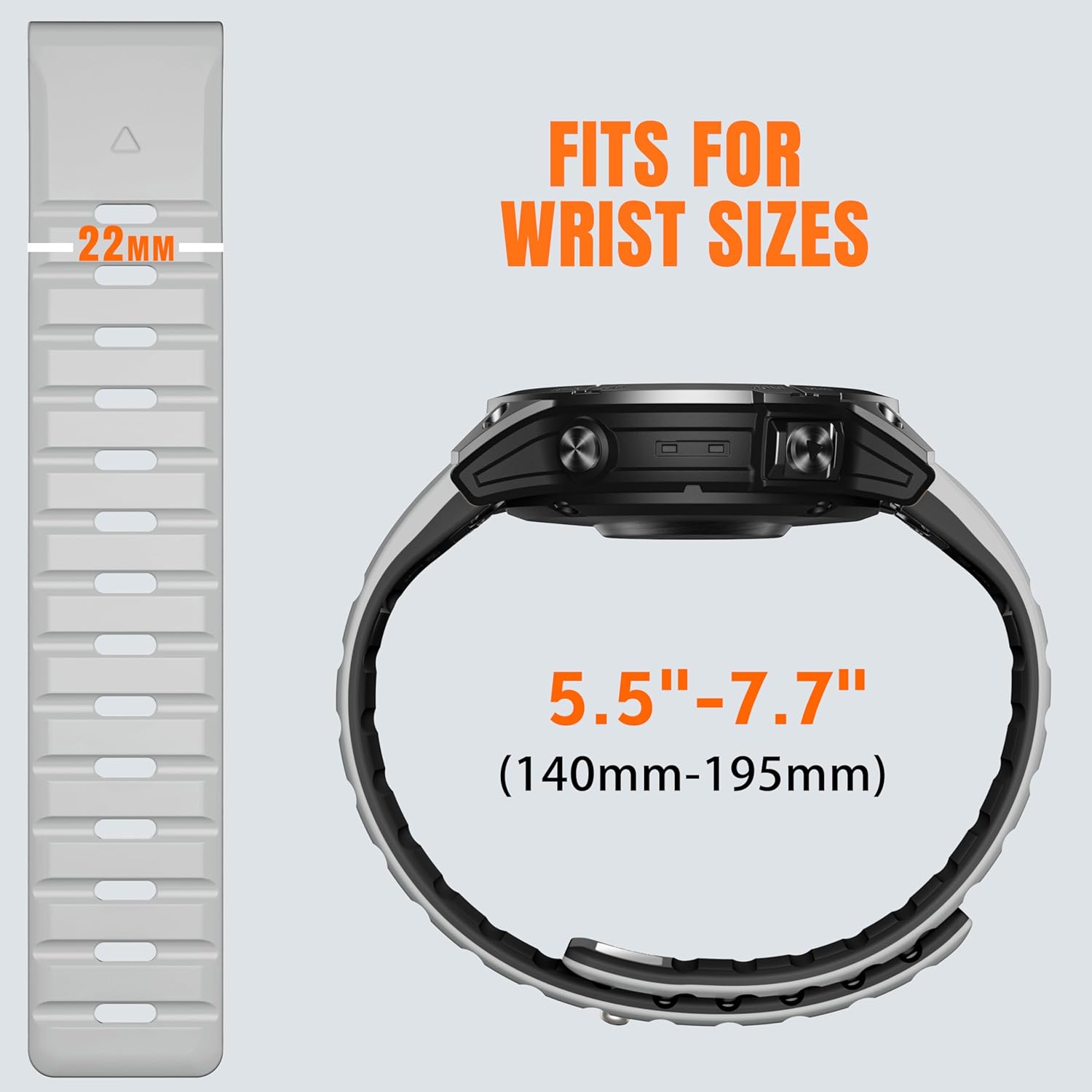 Bandletic R-Lite Fit Magnetic Band Compatible with Garmin Instinct Watch Bands - Silicone Rugged Quick Fit 22mm Strap for Fenix E/8/7/6/5/Forerunner 965/955/945/935/745/Epix 2/Approach S70/S62/S60 - Image 7