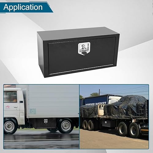 Miniatura 28 de Caja de acero para camión, 30 x 18 x 18 pulgadas, caja de acero resistente para remolque, caja de herramientas para camión, organizador