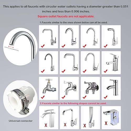 Miniatura 5 de Filtro de grifo de cocina, rotación de 360 para agua del grifo de cocina del hogar, a prueba de salpicaduras y filtro de aumento de presión para