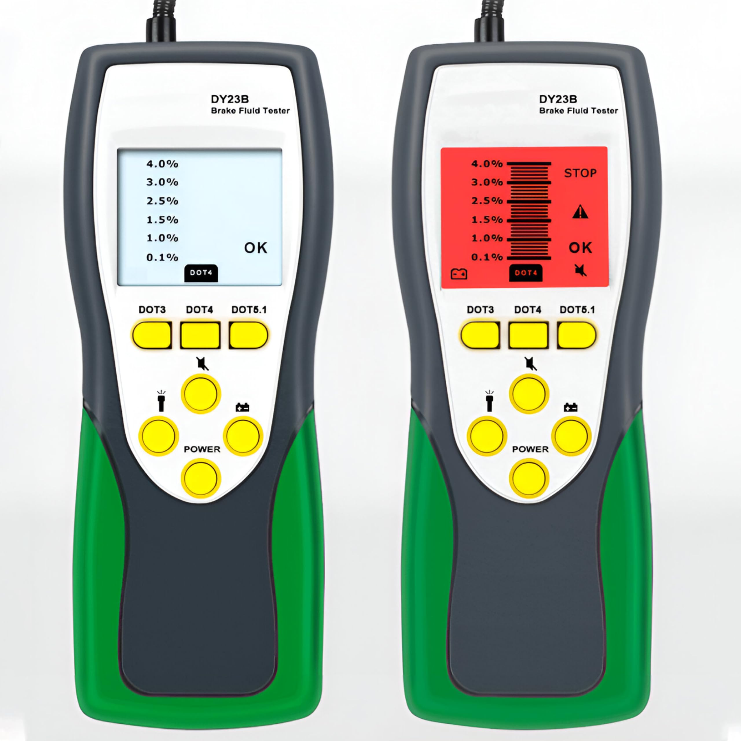 Retoo Tester del liquido dei freni, digitale, per test diagnostici, per schermo LCD, adatto per DOT3 DOT4 DOT5, analizzatore di umidità del collo flessibile, per auto e moto