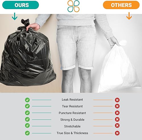 Miniatura 3 de Bolsas de basura de 20-30 galones, alta densidad negro, 8 micrones, 30x37, 500 bolsas.