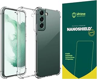 Kit Capa Capinha Para Samsung Galaxy S22 Tela de 6.1 Case Air Anti Impacto Transparente + Película Hprime Nanoshield (Transparente + Hprime Nanoshield)…