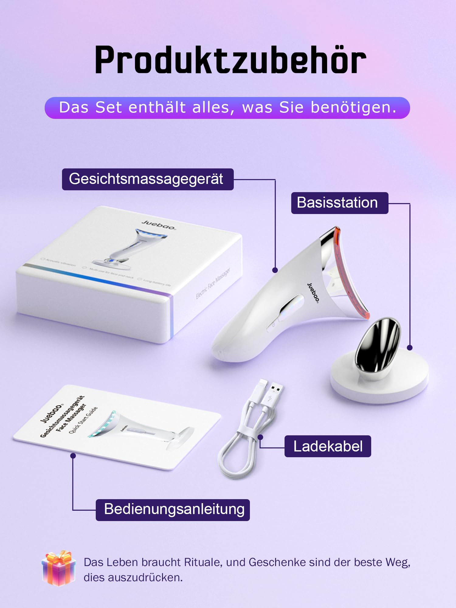 Gesichtsmassagegerät Gesicht Gerät Massagegerät Falten: Face Massager EMS Facelifting Gerät - Anti-Falten mit 3 LED Modi gesichtsmassage - 45℃ Heat Massagegerät zur Hautstraffung für Damen Herren