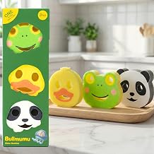 Bulimumu Animals Reusable Swedish Paper Printed, Scrub Sponges 3 Pack - 3-Layer Kitchen Dish Scrubber with Frog, Panda & Duck - Non-Scratch Foam for Kitchen, Bathroom,Gifts