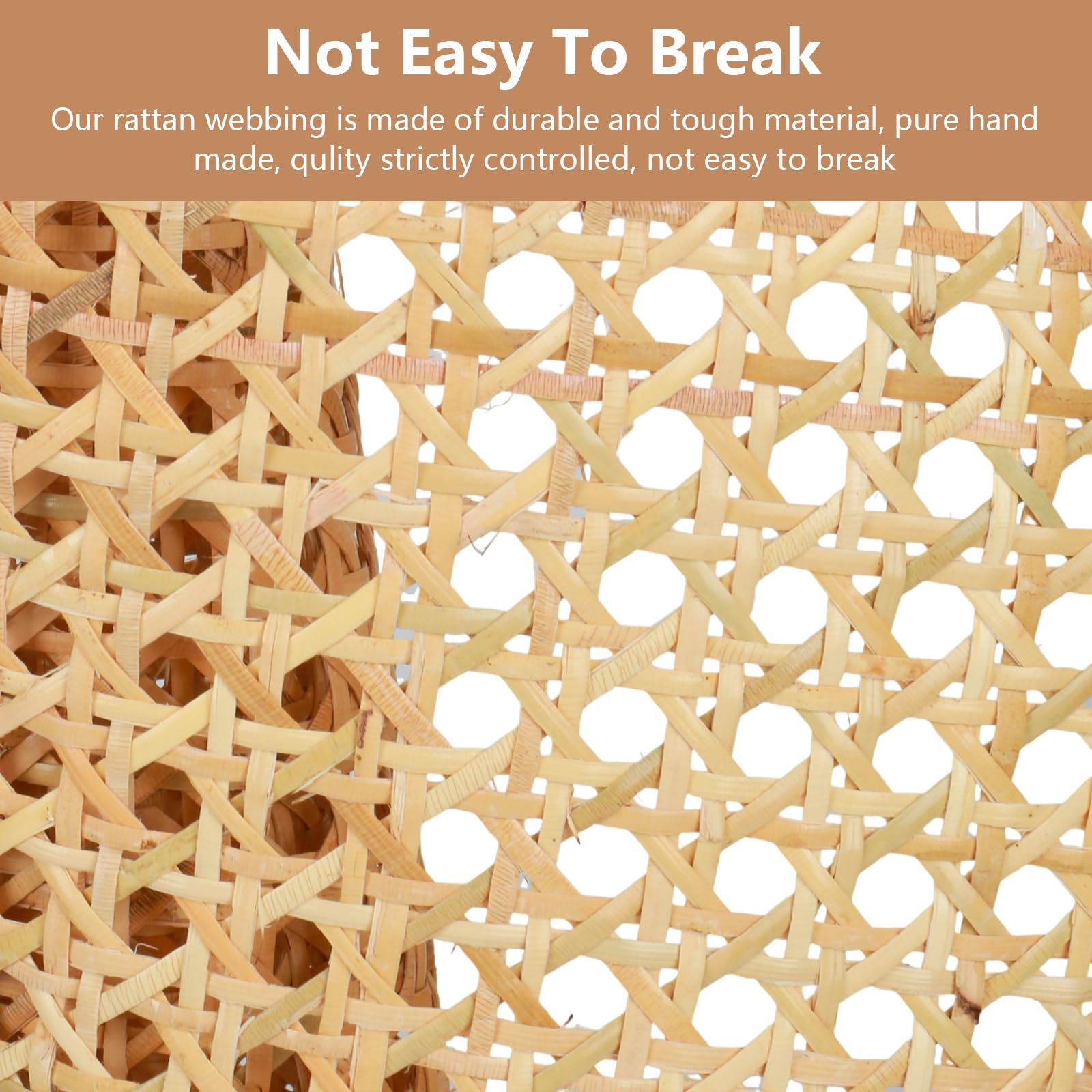Rollo de cinta de ratán natural, tejido de nido de abeja, para muebles y decoración del hogar + guantes (150 x 50 cm, color natural)