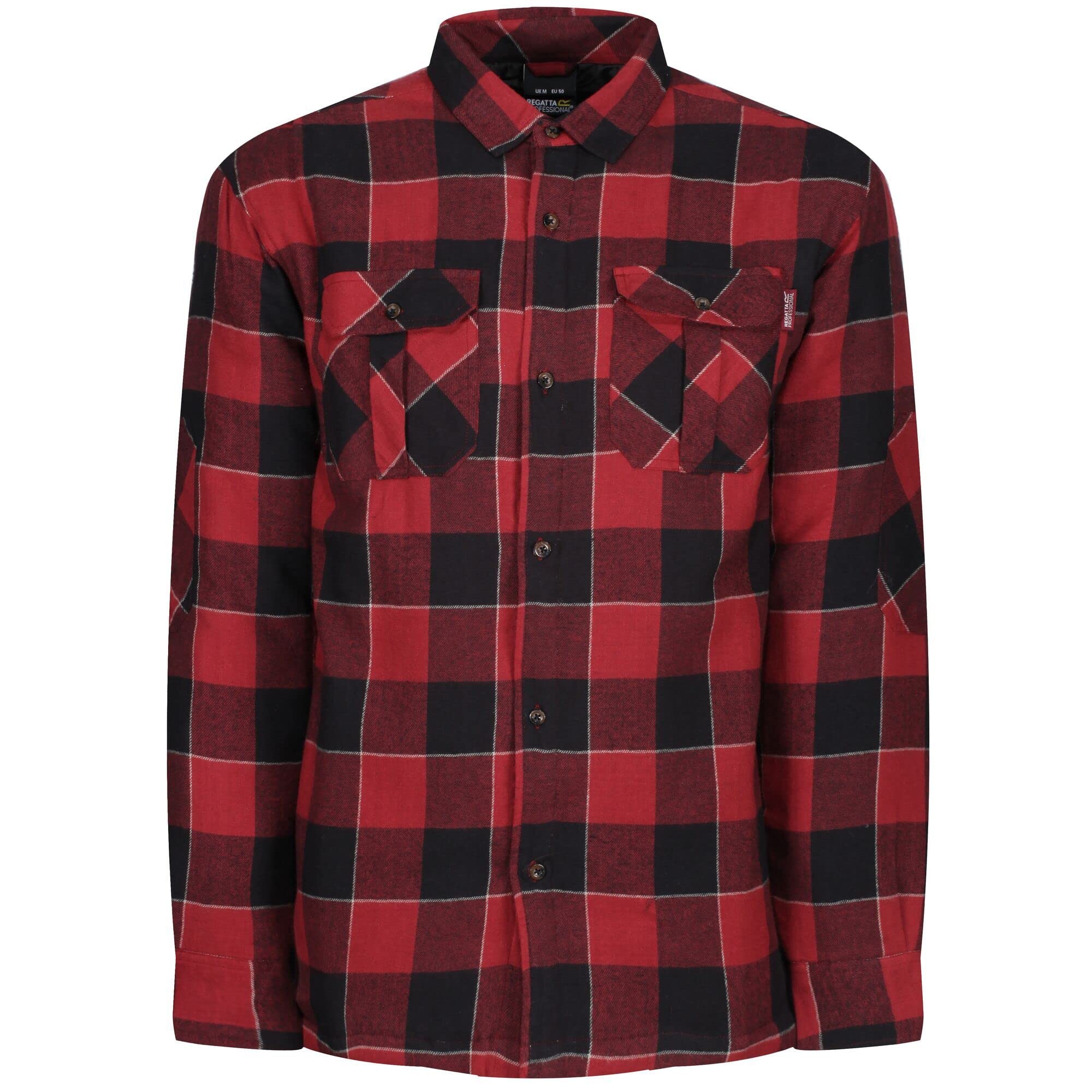 Regatta Mens Professional Shelford Padded Check Shirt, Red, XL EU