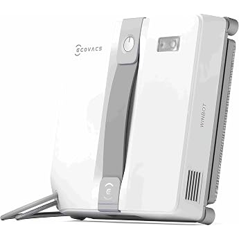 ECOVACS Winbot Mini Window Cleaning Robot Grey for Small Windows | Double nozzles with ultrasonic atomization, 9-level protec