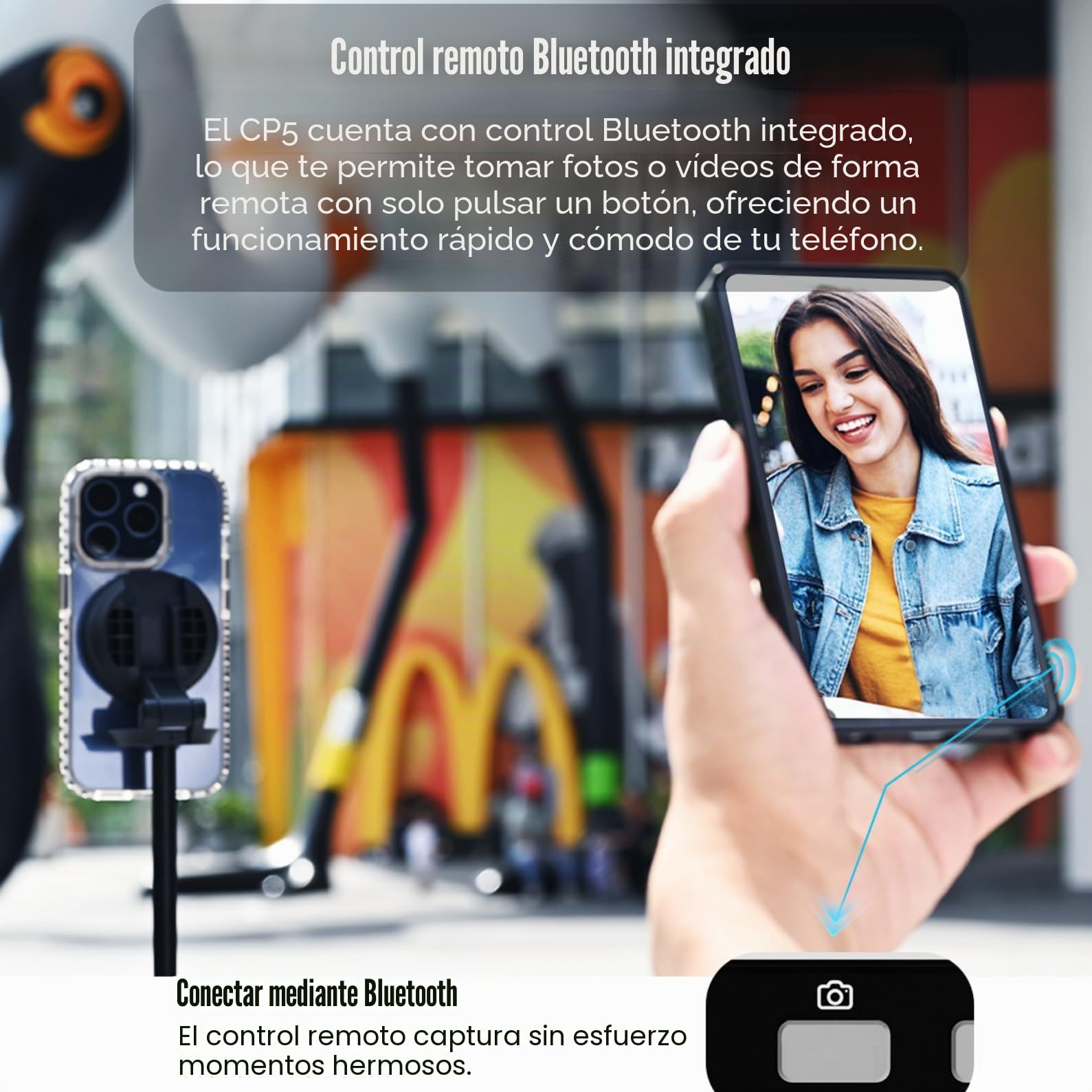 Shimbol CP5 - Monitor selfie con pantalla táctil FHD de 5 pulgadas, cámara trasera, 1080P, Vlog de selfie con mando a distancia Bluetooth, para iPhone y Android, selfies, vlogging, transmisión en