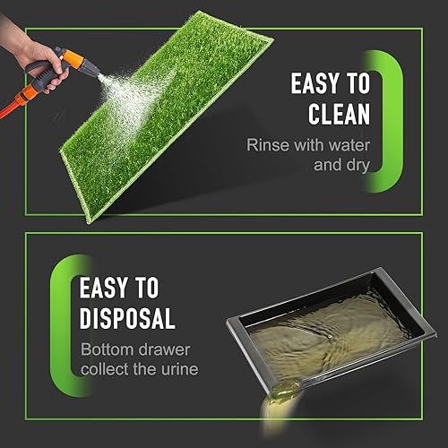 Miniatura 5 de Hompet Almohadilla de entrenamiento para cachorros de interior, 25 x 20 pulgadas, tapete de entrenamiento de mascotas, bandeja de basura extraíble