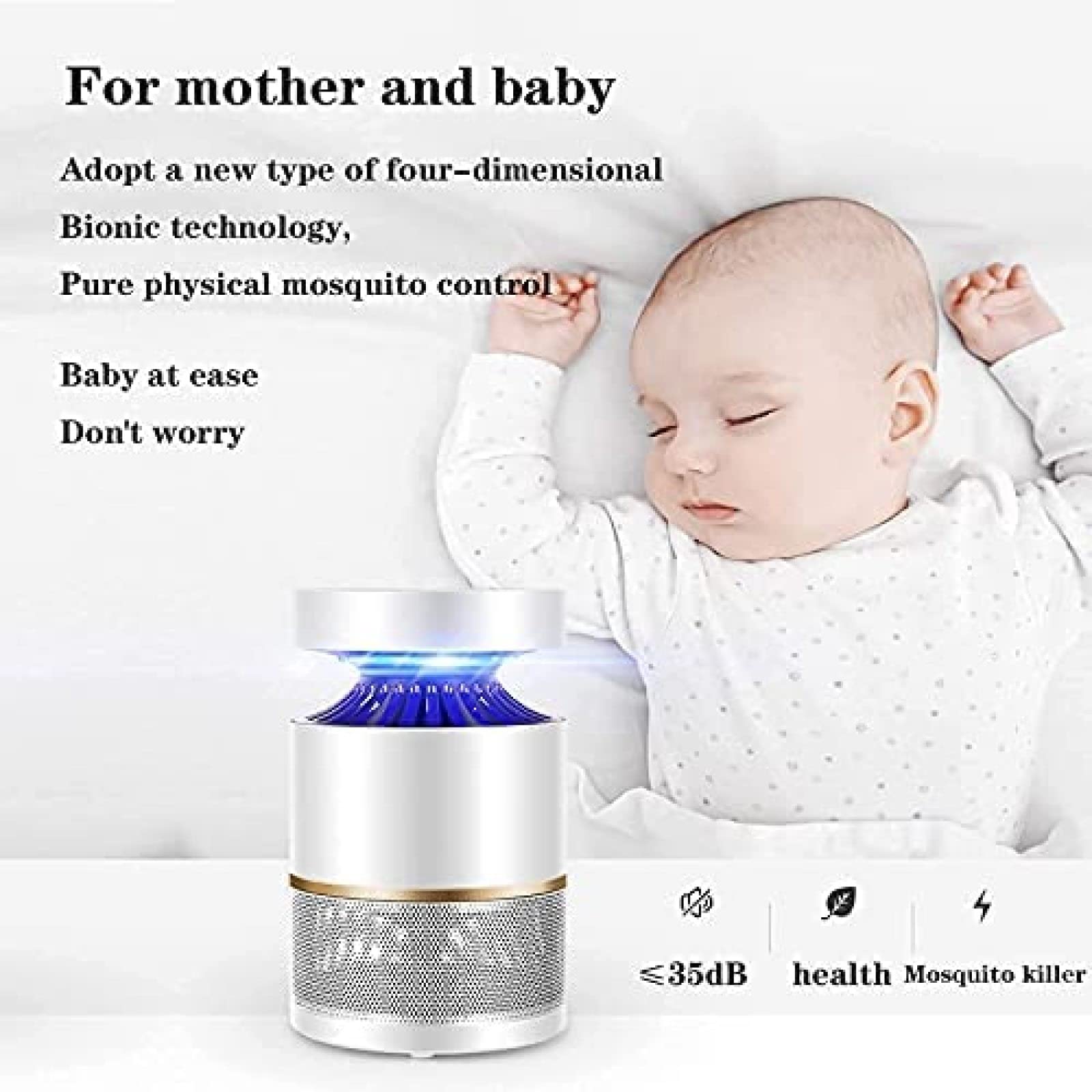 Lámpara Antimosquitos, Luz Repelente, Repelente De Mosquitos para Dormitorios Domésticos, Mata Mosquitos Recargable para Interiores, Succionador De Mosquitos Enchufable, Utilizado para Mata