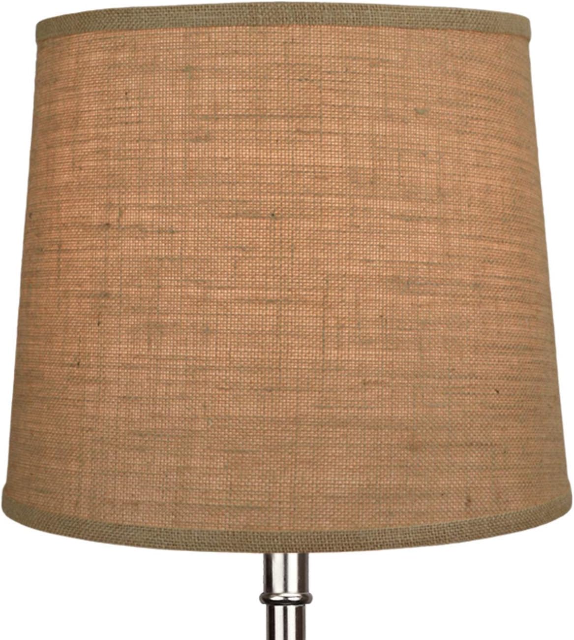 FenchelShades.com Lampshade 12" Top Diameter x 14" Bottom Diameter x 12" Slant Height with Washer (Spider) Attachment for Lamps with a Harp (Burlap Natural)