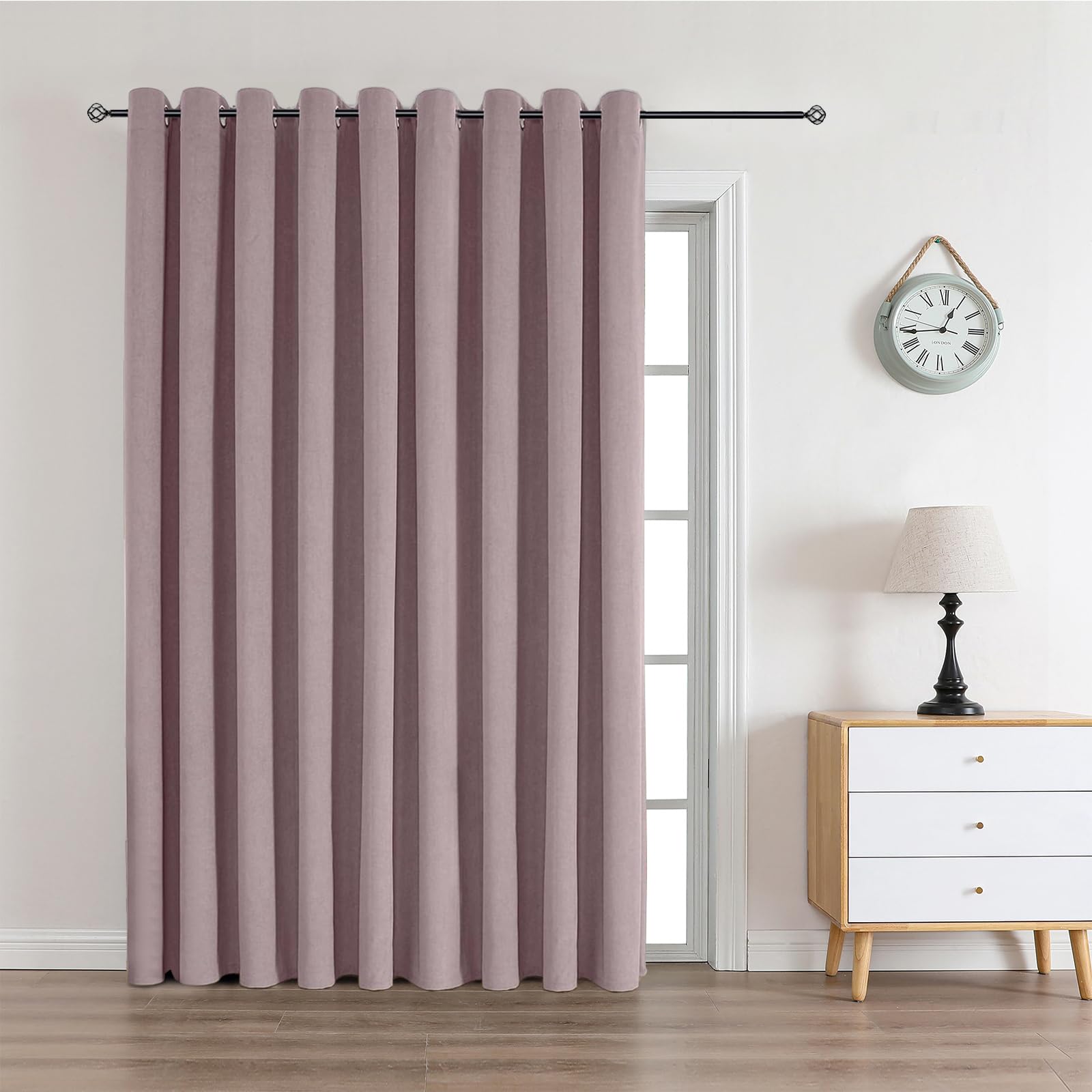 CUCRAF Girls Curtain Pale Pink 1 Panel Ring Top Blackout Velvet Eyelet Thermal Insulated SoundproofCurtian for Living Room & Baby Room โ image 1