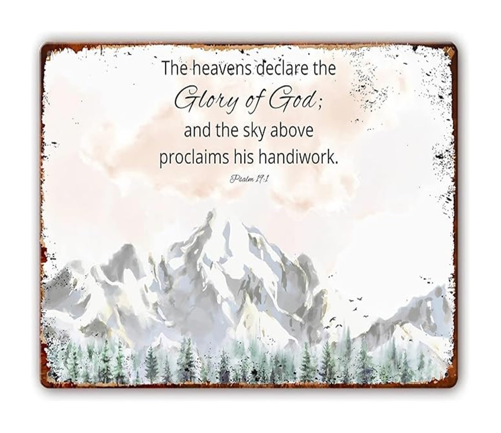 NWPNLXEA The Heavens Declare The Glory of God Psalm 19 1 Vintage Metal Sign Scripture Decor for Home 8 X 12 in