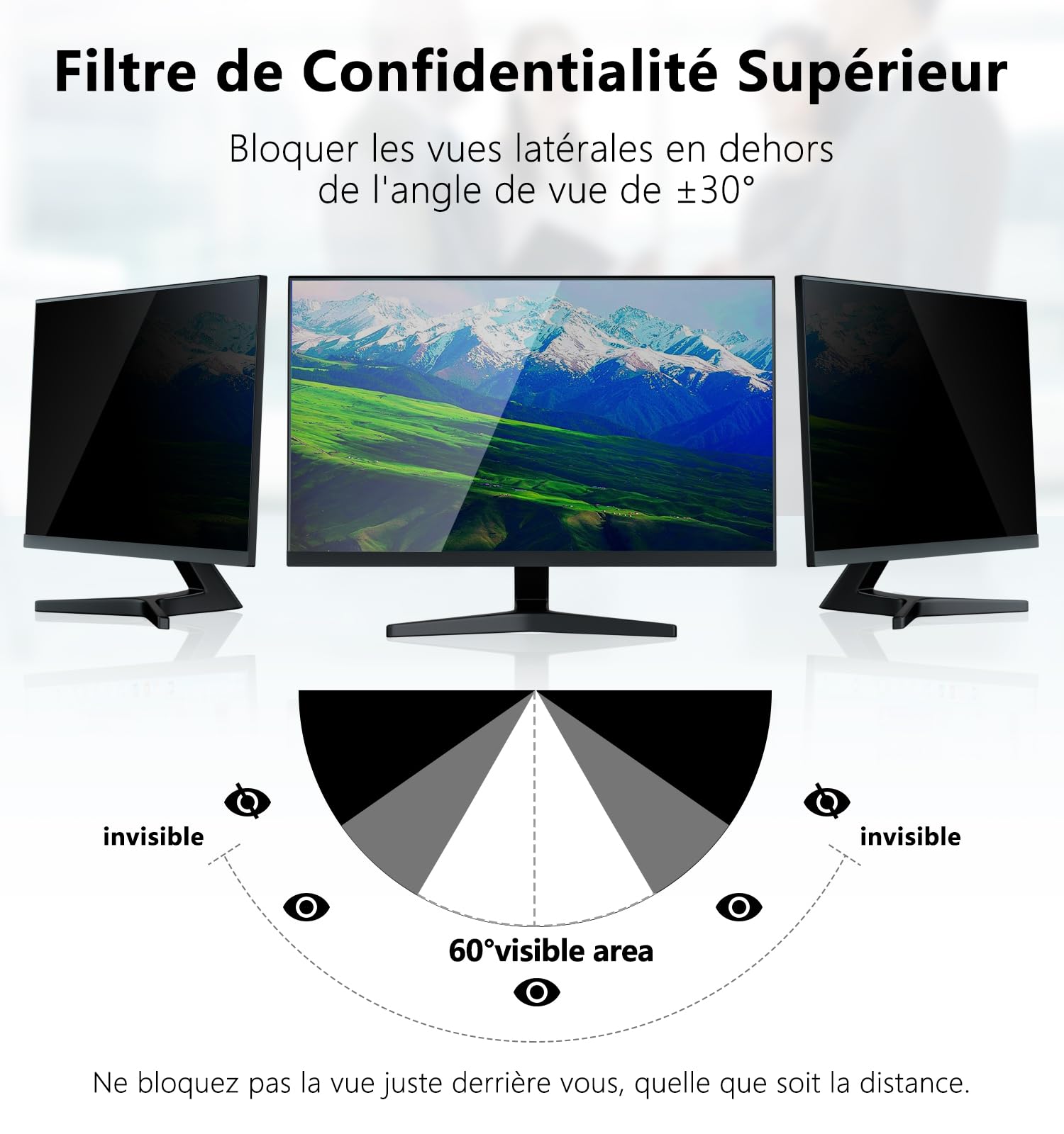 PYS Filtro de privacidad para pantalla PC de 27 pulgadas 16:9, protector de pantalla anti espía, antiluz, azul película, extraíble filtro de privacidad