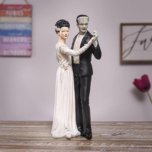 Miniatura 6 de Pacific Giftware Frank and Bride Dancing Figurine, estatua gótica coleccionable de Frankenstein, 5.25 x 5 x 12 pulgadas